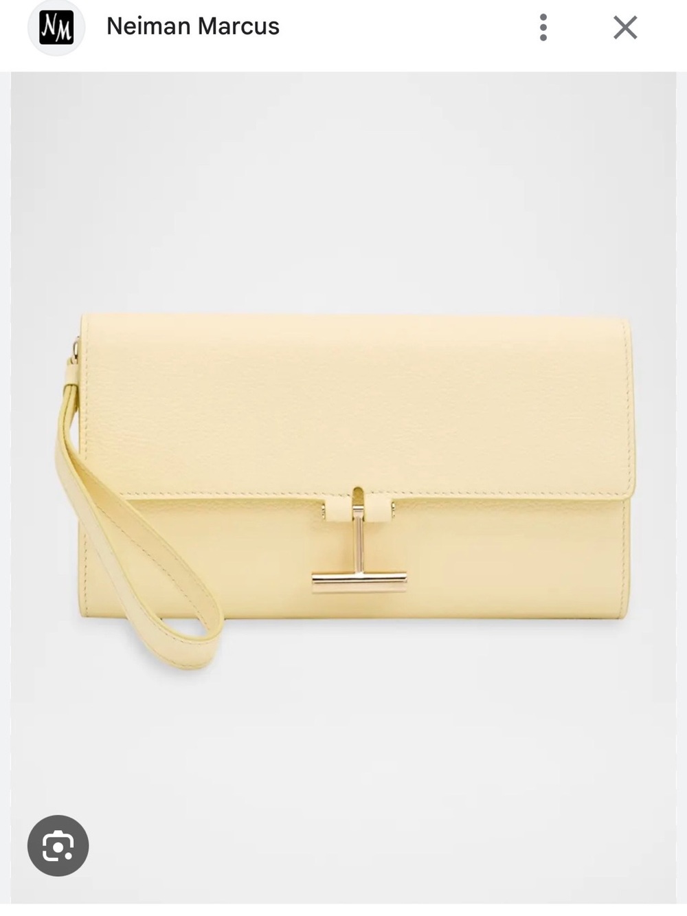 💯 Authentic Tom Ford T Bar Clutch/Wristlet Pale Yellow  (NWT) SOLD OUT